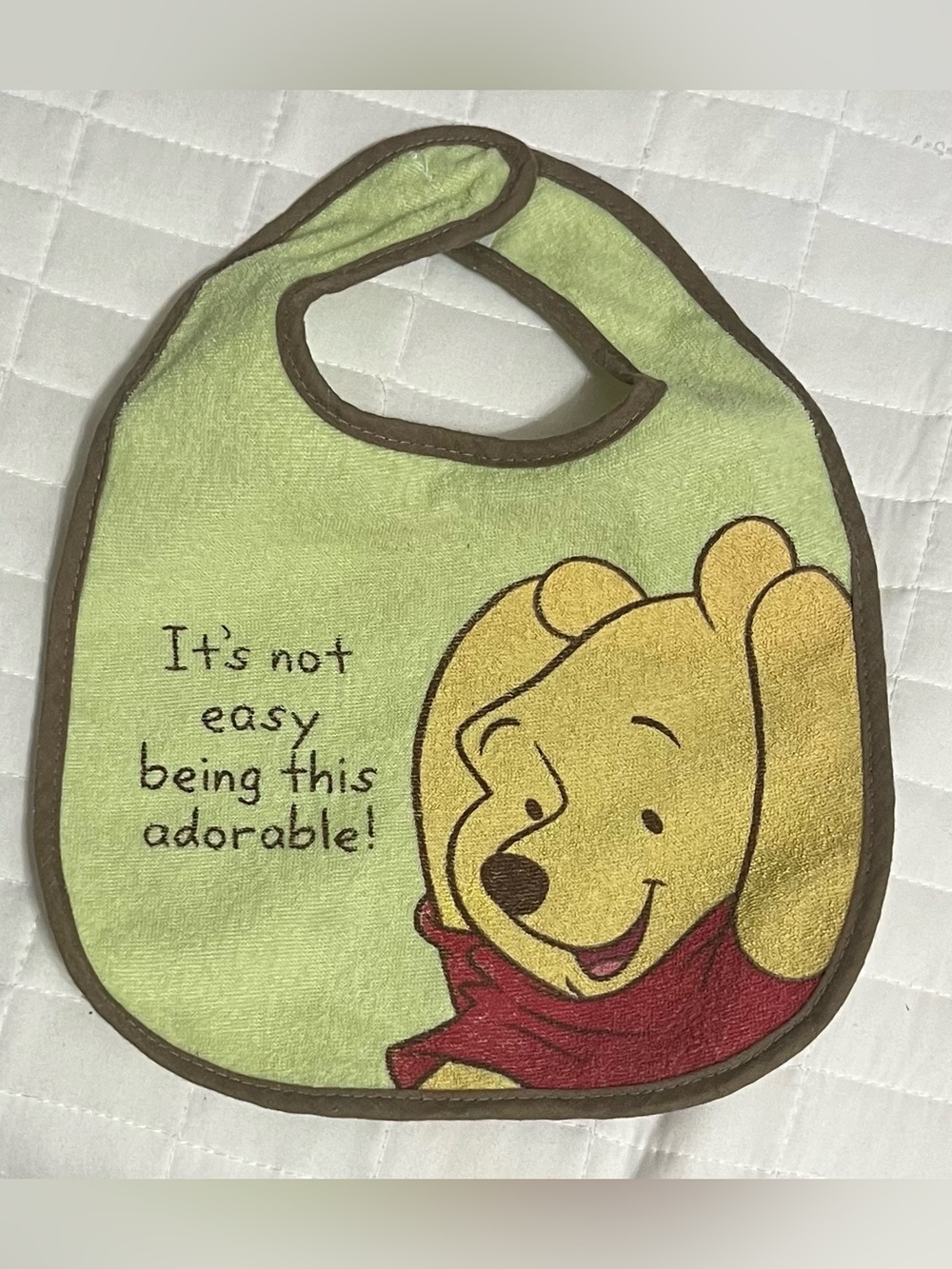 Vintage Disney Winnie the Pooh “It’s not easy being this adorable” baby bib